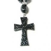 Hematite Cross Pendant 27x38mm